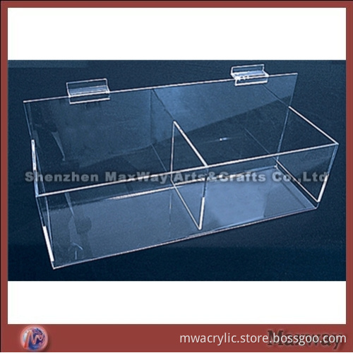 Transparent Wall Mounted High Grade 2 Compartments Acrylic Tray